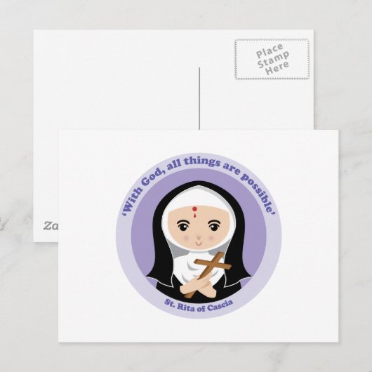 Sint-Rita van Cascia Briefkaart (Voorkant / Achterkant)