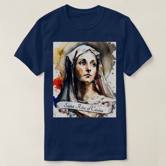 Sint Rita van Cascia Katholieke Kerk Heiligen Reli T-shirt (Design voorkant)