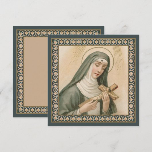 Sint-Rita van Cascia (M 015) Square Greeting (Voorkant / Achterkant)