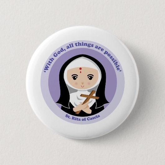 Sint-Rita van Cascia Ronde Button 5,7 Cm (Voorkant)