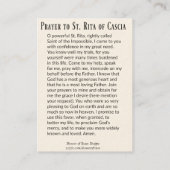 Sint-Rita van Cascia w/Kroon van Thorns Angel Visitekaartje (Achterkant)