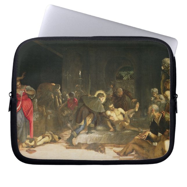 Sint Roch Curing the Plague Laptop Sleeve (Voorkant)