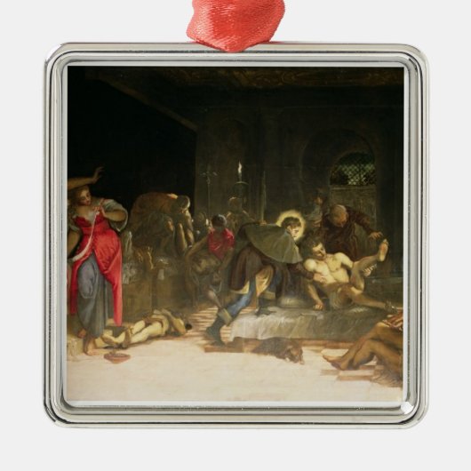 Sint Roch Curing the Plague Metalen Ornament (Voorkant)