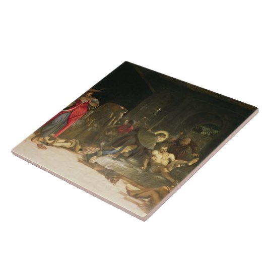 Sint Roch Curing the Plague Tegeltje (Zijkant)