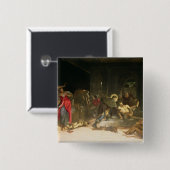 Sint Roch Curing the Plague Vierkante Button 5,1 Cm (Voorkant /achterkant)