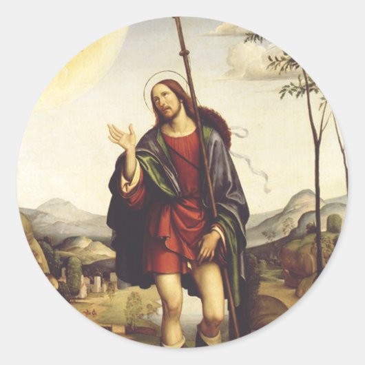 Sint Rochus door Francesco Francia Ronde Sticker (Voorkant)