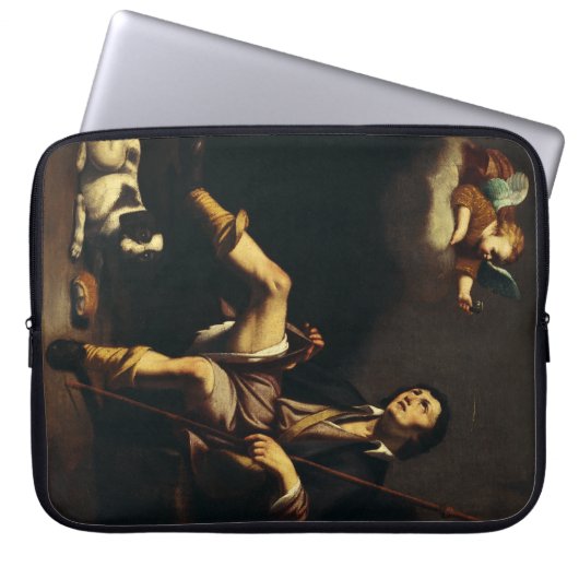 Sint Rochus en de engel door Guy François Laptop Sleeve (Voorkant)