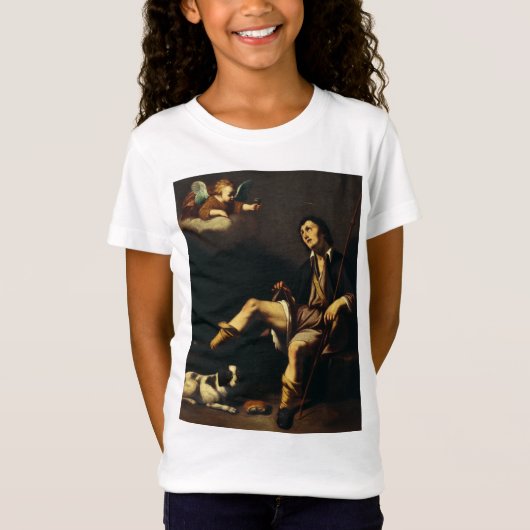 Sint Rochus en de engel door Guy François T-shirt (Voorkant)