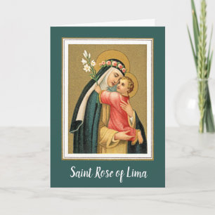 Sint-Roos en Christus Kind (M 023) Blanco groet Kaart