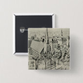 Sint-Roos kerk, Meriden Vierkante Button 5,1 Cm (Voorkant /achterkant)