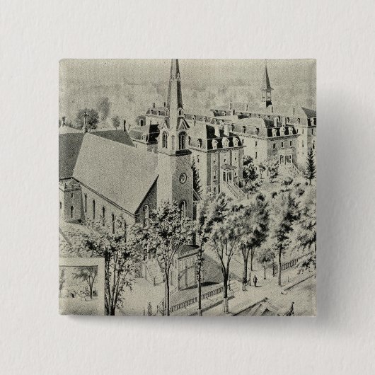 Sint-Roos kerk, Meriden Vierkante Button 5,1 Cm (Voorkant)