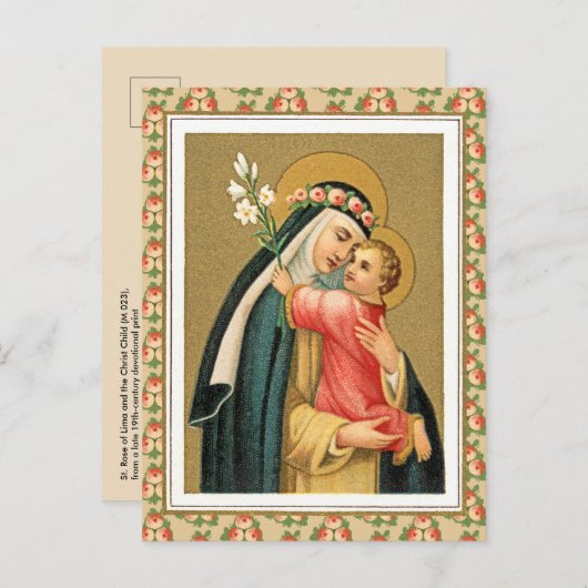 Sint-Roos Lima en het Christus Kind (M 023) Briefkaart (Voorkant / Achterkant)