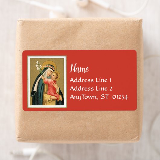 Sint-Roos Lima en het Christus Kind (M 023) Etiket (Insitu)