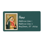 Sint-Roos Lima en het Christus Kind (M 023) Etiket (Voorkant)