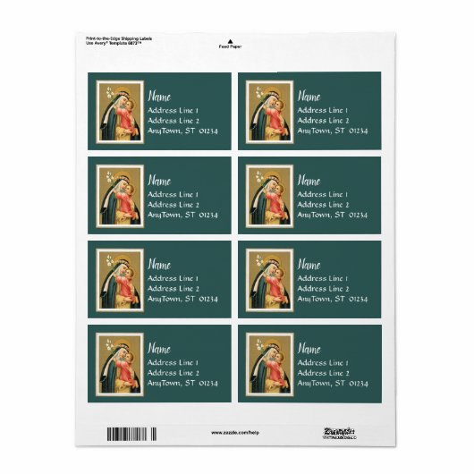 Sint-Roos Lima en het Christus Kind (M 023) Etiket (Full Sheet)