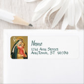 Sint-Roos Lima en het Christus Kind (M 023) Etiket (Insitu)