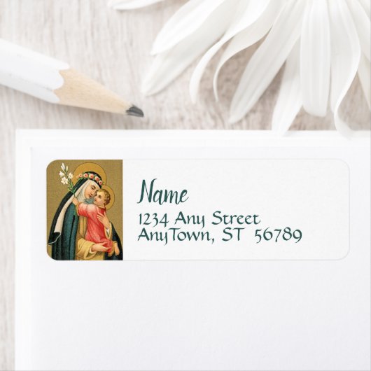 Sint-Roos Lima en het Christus Kind (M 023) Etiket (Insitu)