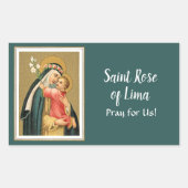 Sint-Roos Lima en het Christus Kind (M 023) Rechthoekige Sticker (Voorkant)