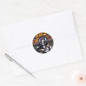 Sint-Roos van Lima - gebeiteld voor met de hand ge Ronde Sticker (Envelop)