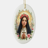 Sint-Roos van Lima Gods Vrede met Rozen Keramisch Ornament (Rechts)