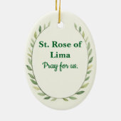 Sint-Roos van Lima Gods Vrede met Rozen Keramisch Ornament (Achterkant)