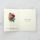 Sint-Roos van Lima Red Rose Bouquet Religious Bedankkaart (Binnen)
