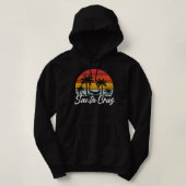 Sint--Santa Cruz Retro-palmboom, zonsondergang Cal Hoodie (Design voorkant)