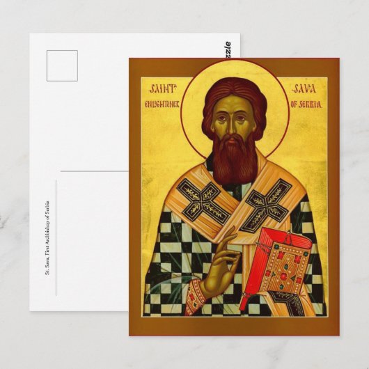 Sint-Sava is de eerste aartsbisschop van het Servi Briefkaart (Voorkant / Achterkant)