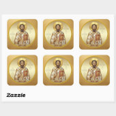 Sint-Sava orthodoxe icoon T-shirt Vierkante Sticker (Vel)