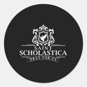 Sint-Scholastica Benedictus Katholieke heiligen Be Ronde Sticker