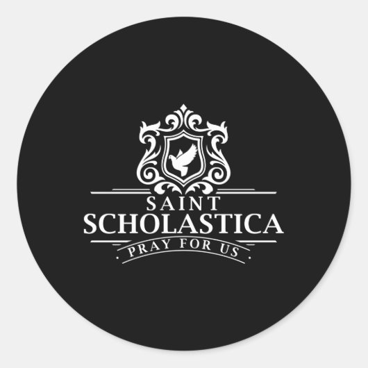 Sint-Scholastica Benedictus Katholieke heiligen Be Ronde Sticker (Voorkant)