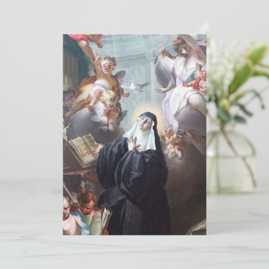 Sint-Scholastica Religieuze Nun-katholieke gebeden Kaart (Staand voorkant)