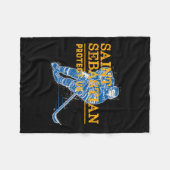 Sint-Sebastiaan Hockey Patron Sint-van-Sport Atlee Fleece Deken (Voorkant (Horizontaal))
