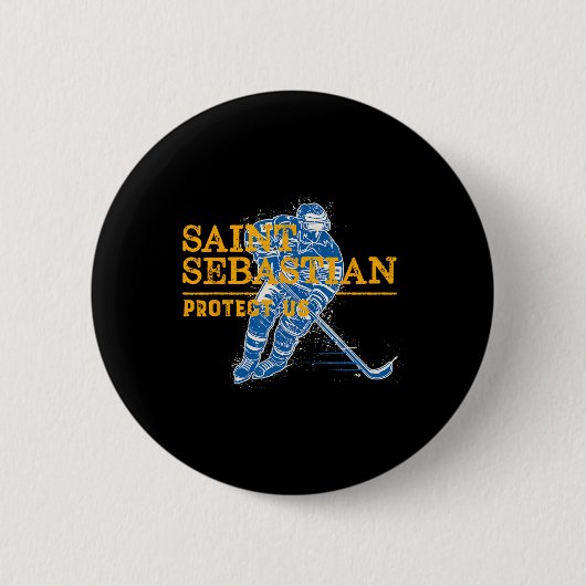 Sint-Sebastiaan Hockey Patron Sint-van-Sport Atlee Ronde Button 5,7 Cm (Voorkant)