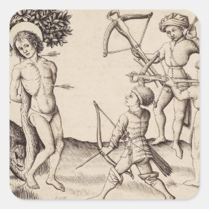Sint Sebastiaan Kapitein van de Pretoriaanse garde Vierkante Sticker