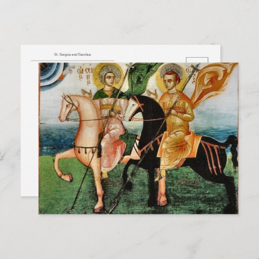 Sint-Sergius en Bacchus Orthodox Christelijk Icoon Briefkaart (Voorkant / Achterkant)