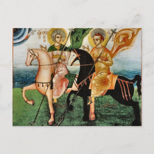 Sint-Sergius en Bacchus Orthodox Christelijk Icoon Briefkaart (Voorkant)
