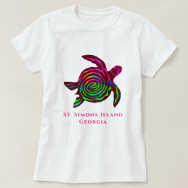 Sint-Simons-eiland voor de kleintschildpad van de T-shirt