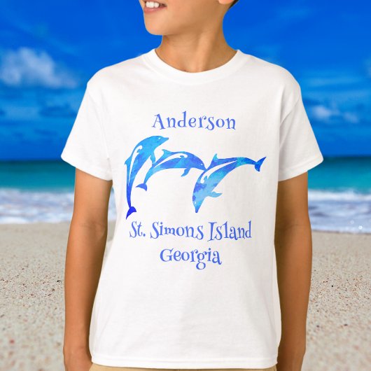 Sint-Simons Island voor het spelen van dolfijnen T-shirt