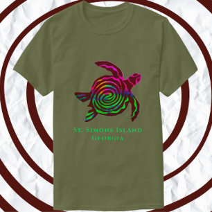 Sint-Simons-zee voor de kleedschildpad T-shirt