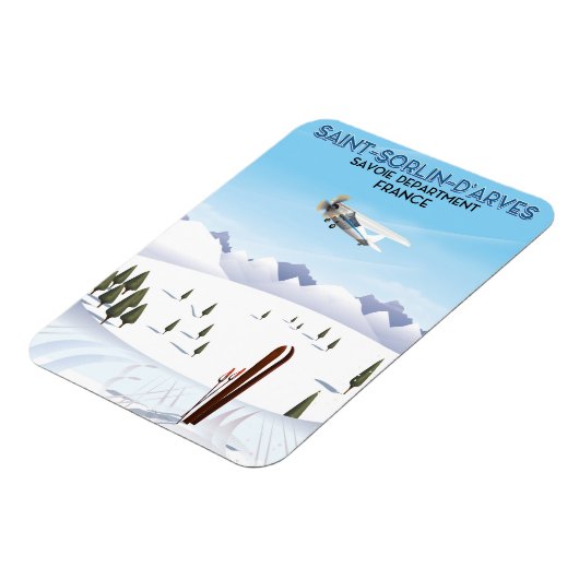 Sint-Sorlin d'Arves France ski poster Magneet (Linkerzijde)