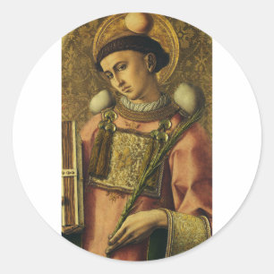 Sint-Stefanus de Eerste Martelaar Fijne Kunst Icon Ronde Sticker