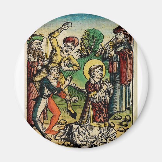 Sint-Stefanus de Protomartelaar Fijne Kunst Iconog Magneet (Voorkant)