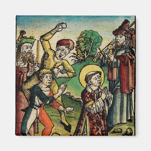 Sint-Stefanus de Protomartelaar Fijne Kunst Iconog Magneet (Voorkant)