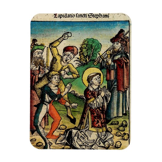 Sint-Stefanus de Protomartelaar Fijne Kunst Iconog Magneet (Verticaal)