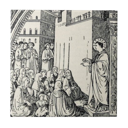 Sint-Stefanus de Protomartelaar Fijne Kunst Iconog Tegeltje (Voorkant)