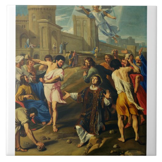 Sint-Stefanus de Protomartelaar Fijne Kunst Iconog Tegeltje (Voorkant)