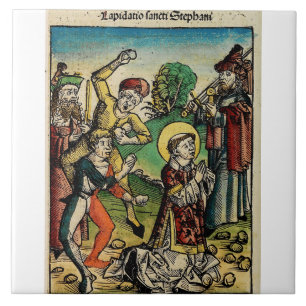 Sint-Stefanus de Protomartelaar Fijne Kunst Iconog Tegeltje