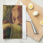 Sint-Stefanus de Protomartelaar Fijne Kunst Iconog Theedoek (Quarter Fold)