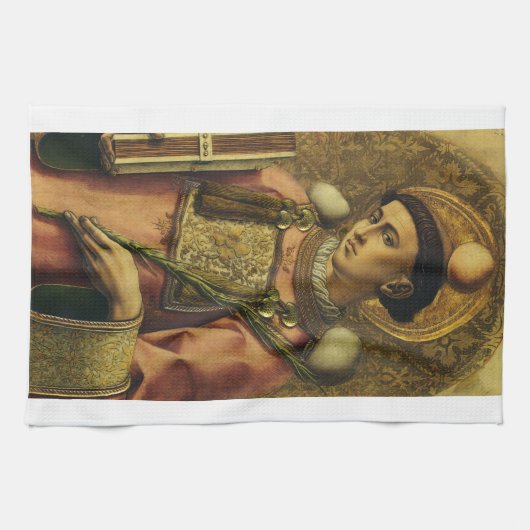 Sint-Stefanus de Protomartelaar Fijne Kunst Iconog Theedoek (Horizontaal)